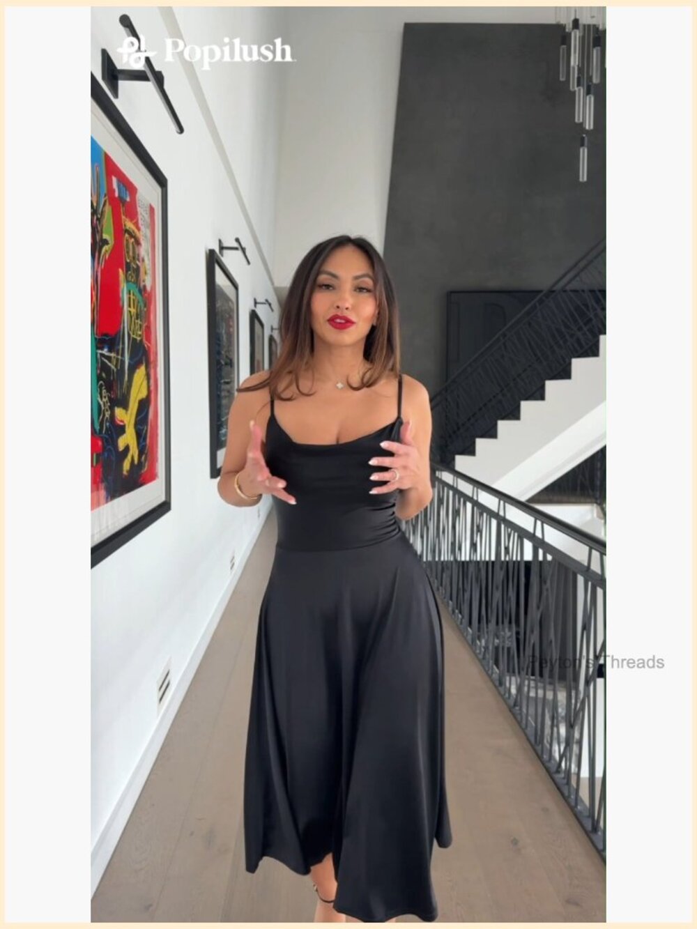 All-in-One Shapewear A-Line Midi Dress with Built-in Bra Tummy Control - Picture 6 of 6